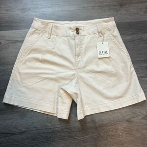 a.n.a Cream Bermuda Shorts Relaxed Fit Linen Blend